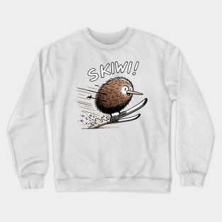 Brown Skiwi Kiwi Bird Crewneck Sweatshirt